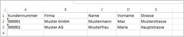 csv-datei csv-Datei vorhandener Kundendaten